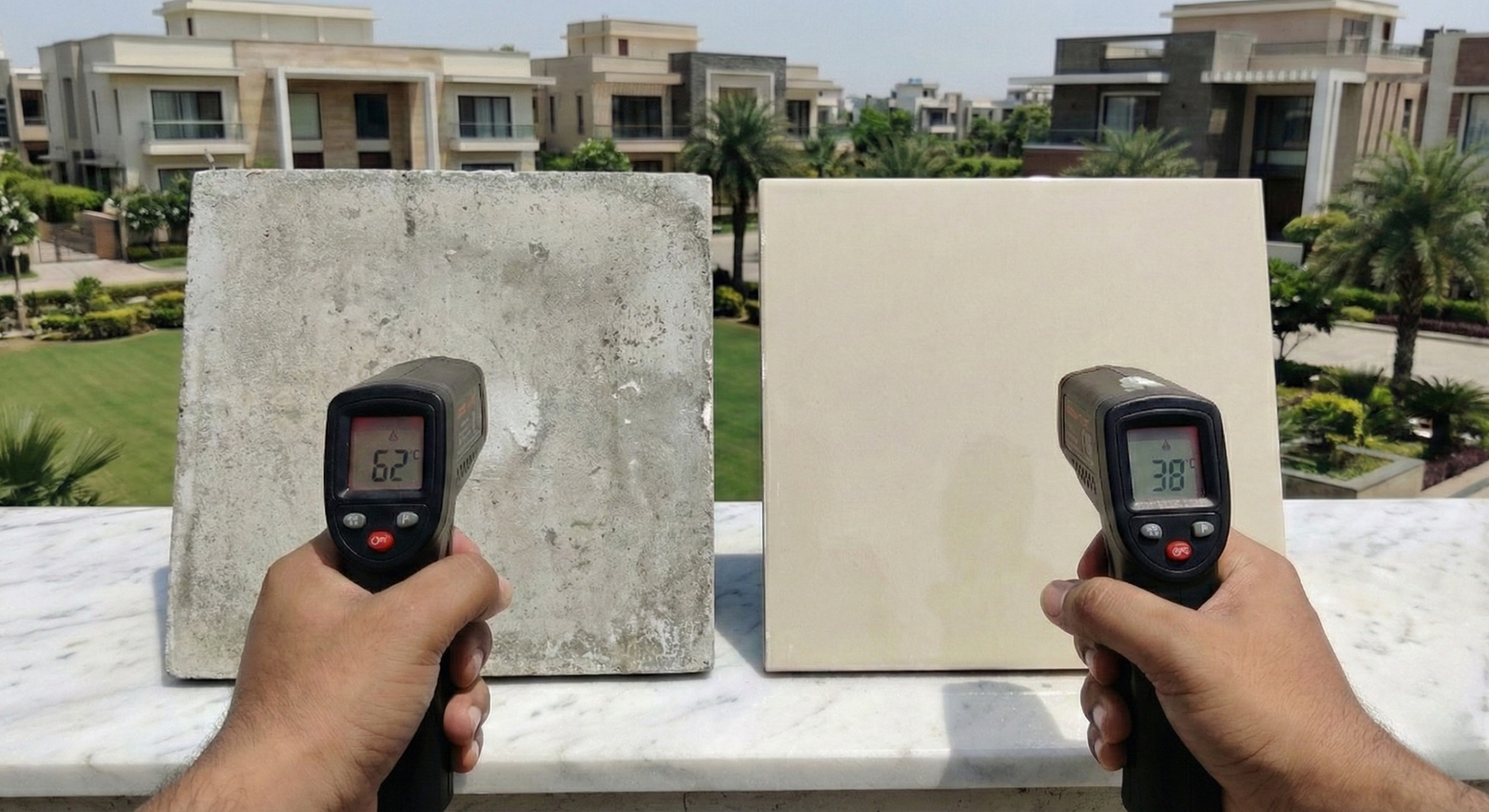 Temperature test on wall